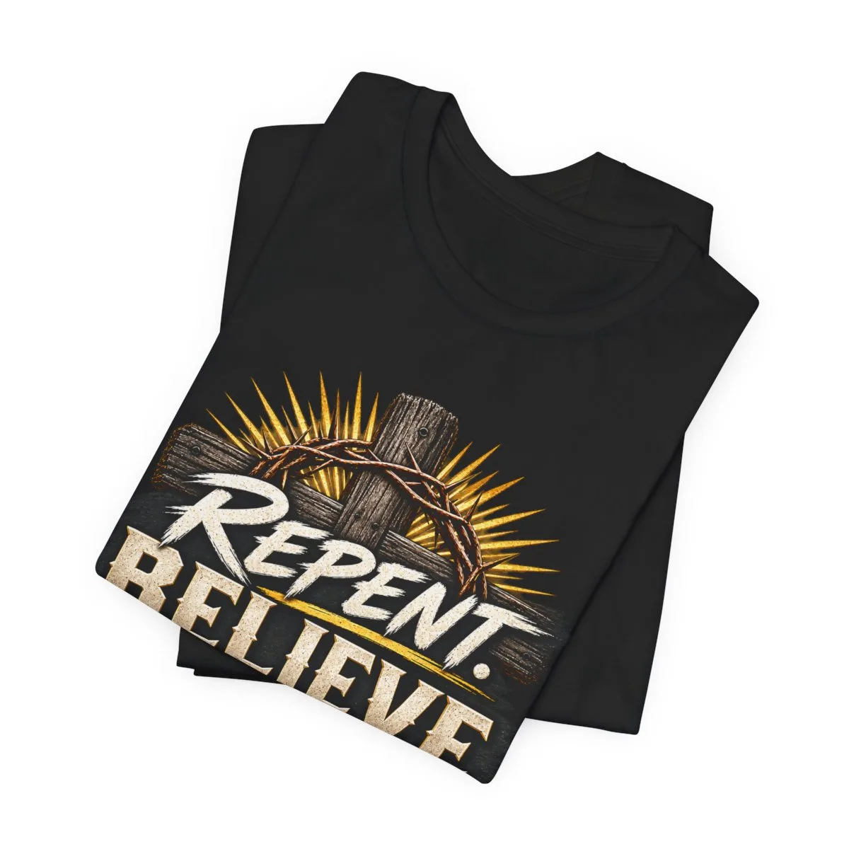 Repent Believe Follow Jesus T-Shirt | John 1:12 Christian Faith Tee - other
