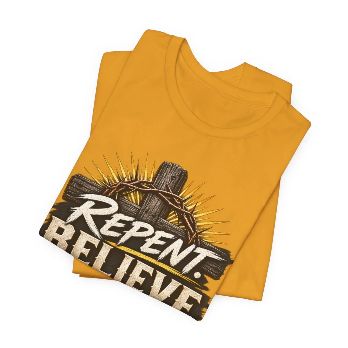 Repent Believe Follow Jesus T-Shirt | John 1:12 Christian Faith Tee - other