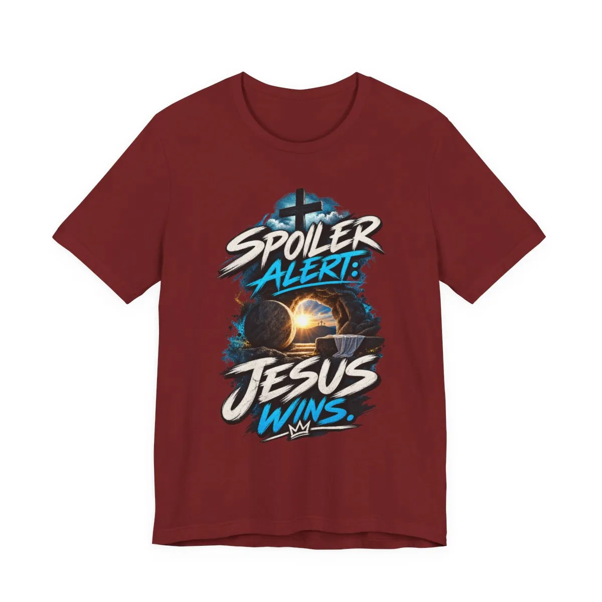 Spoiler Alert Jesus Wins Tee | Christian faith graphic t-shirt - other