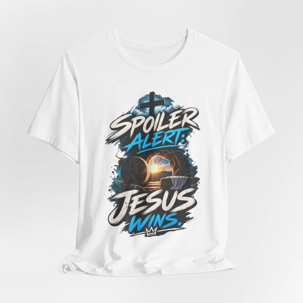 Spoiler Alert Jesus Wins Tee | Christian faith graphic t-shirt - other
