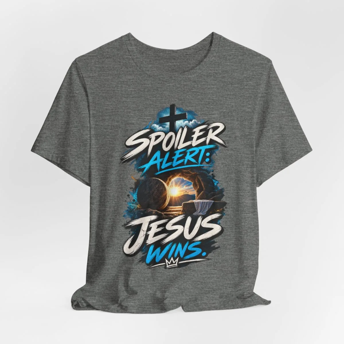 Spoiler Alert Jesus Wins Tee | Christian faith graphic t-shirt - other