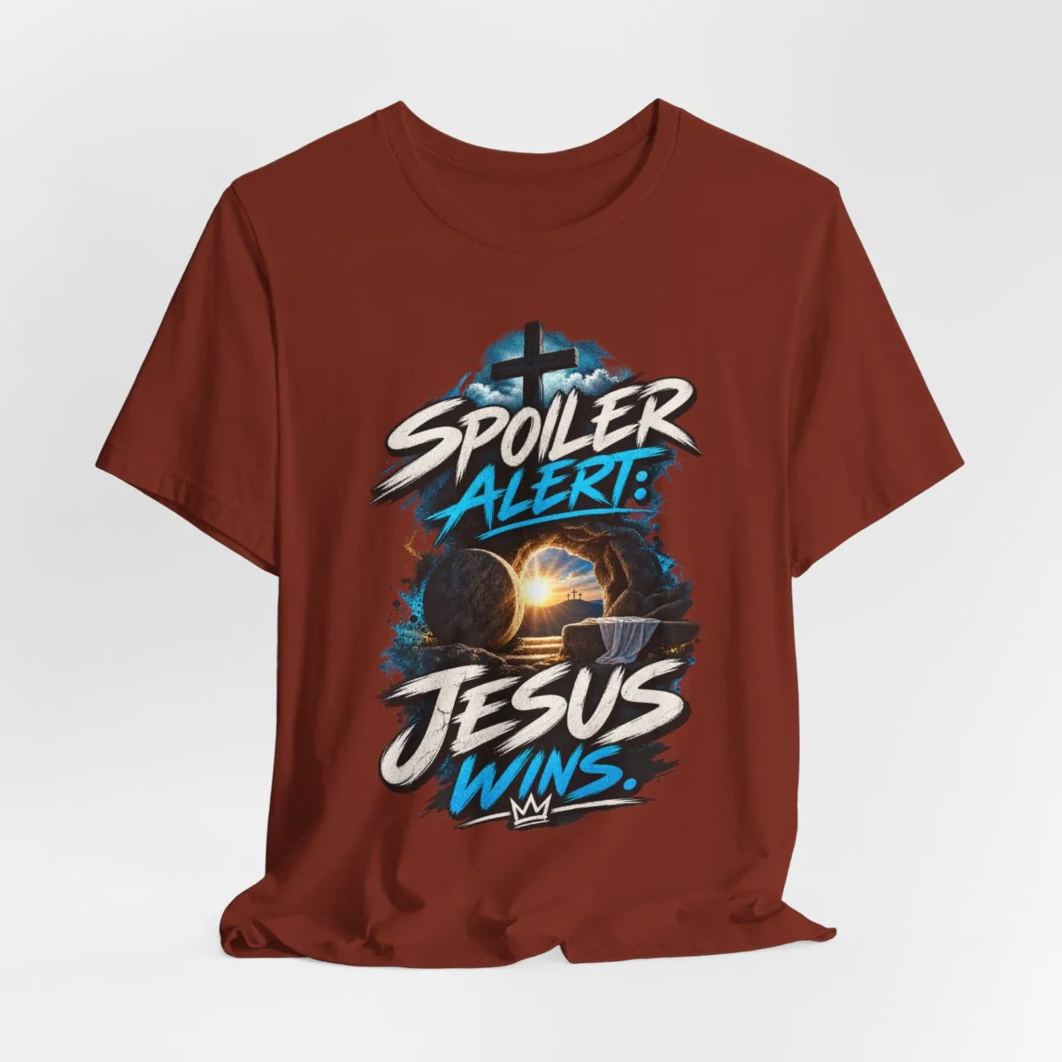 Spoiler Alert Jesus Wins Tee | Christian faith graphic t-shirt - other