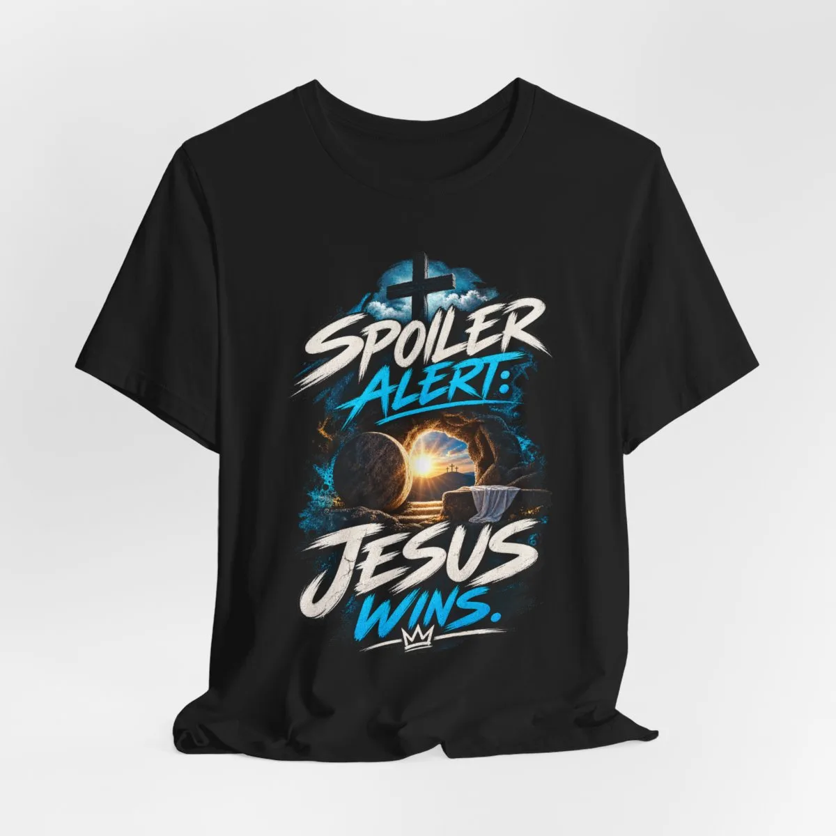 Spoiler Alert Jesus Wins Tee | Christian faith graphic t-shirt - other
