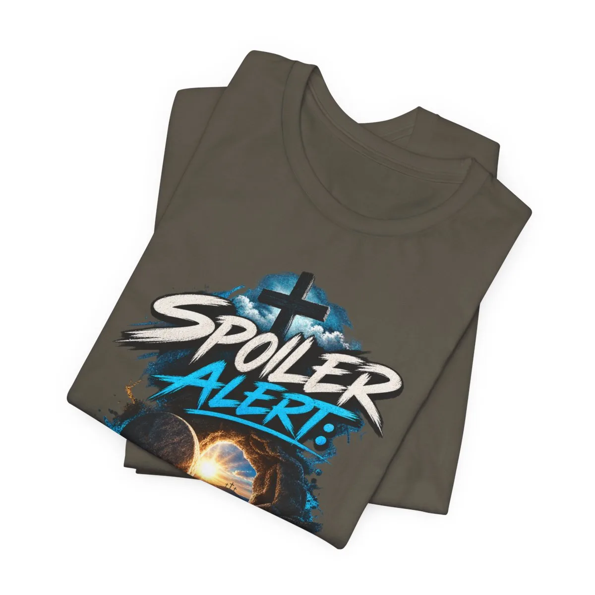 Spoiler Alert Jesus Wins Tee | Christian faith graphic t-shirt - other