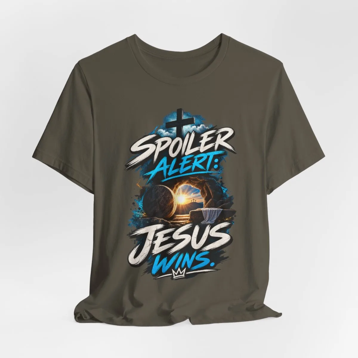 Spoiler Alert Jesus Wins Tee | Christian faith graphic t-shirt - other