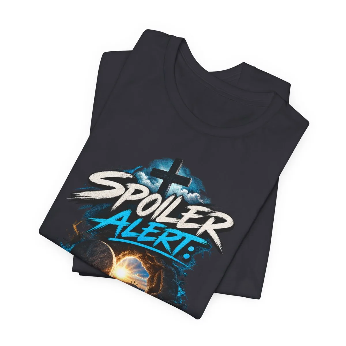 Spoiler Alert Jesus Wins Tee | Christian faith graphic t-shirt - other