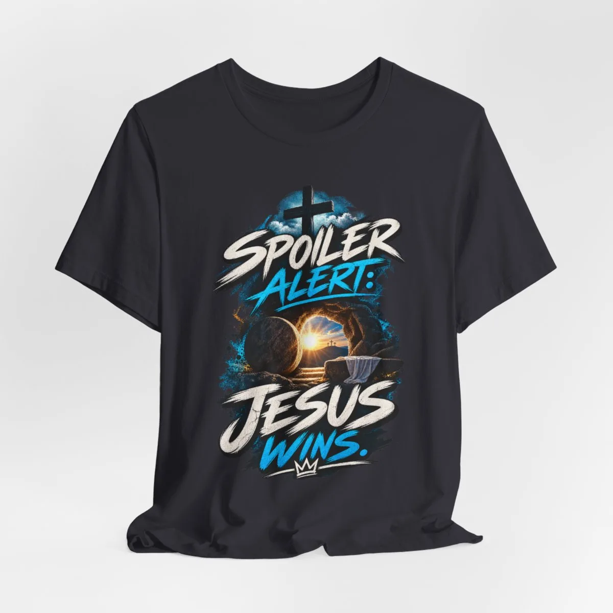 Spoiler Alert Jesus Wins Tee | Christian faith graphic t-shirt - other