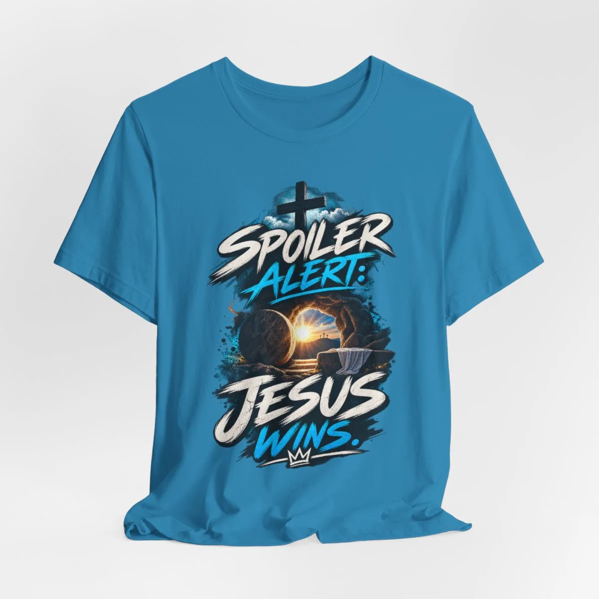 Spoiler Alert Jesus Wins Tee | Christian faith graphic t-shirt - other