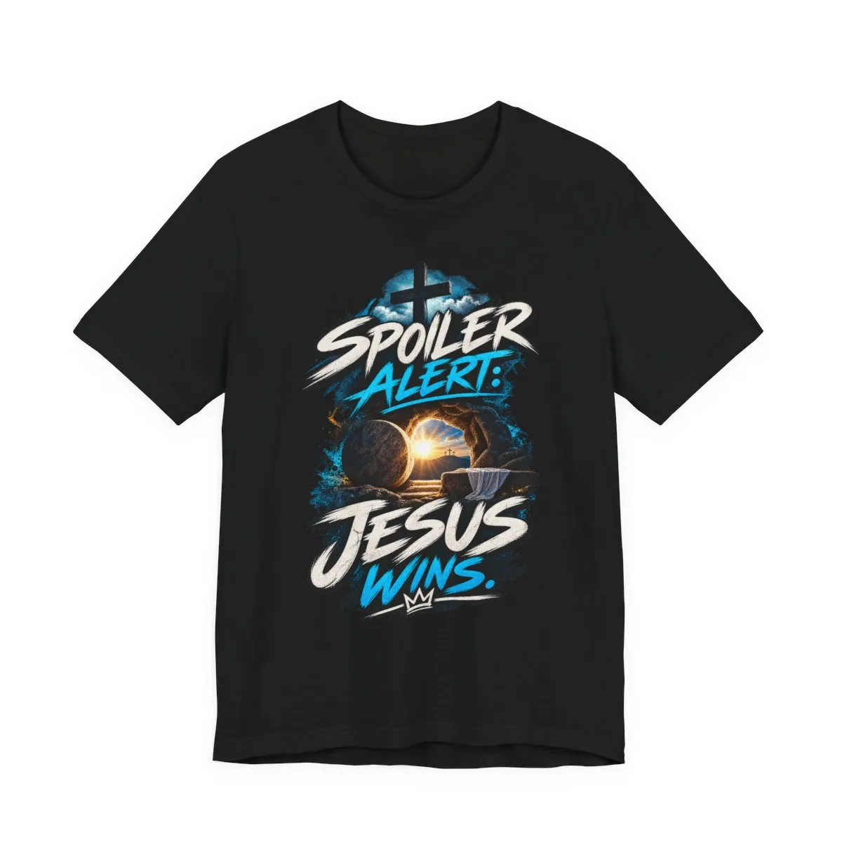 Spoiler Alert Jesus Wins Tee | Christian faith graphic t-shirt - other