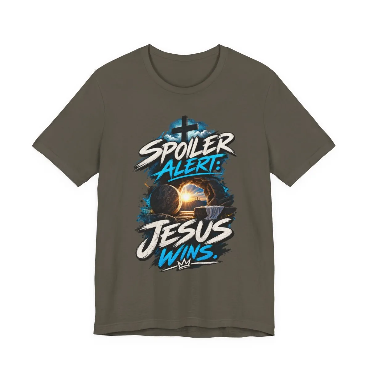Spoiler Alert Jesus Wins Tee | Christian faith graphic t-shirt - other