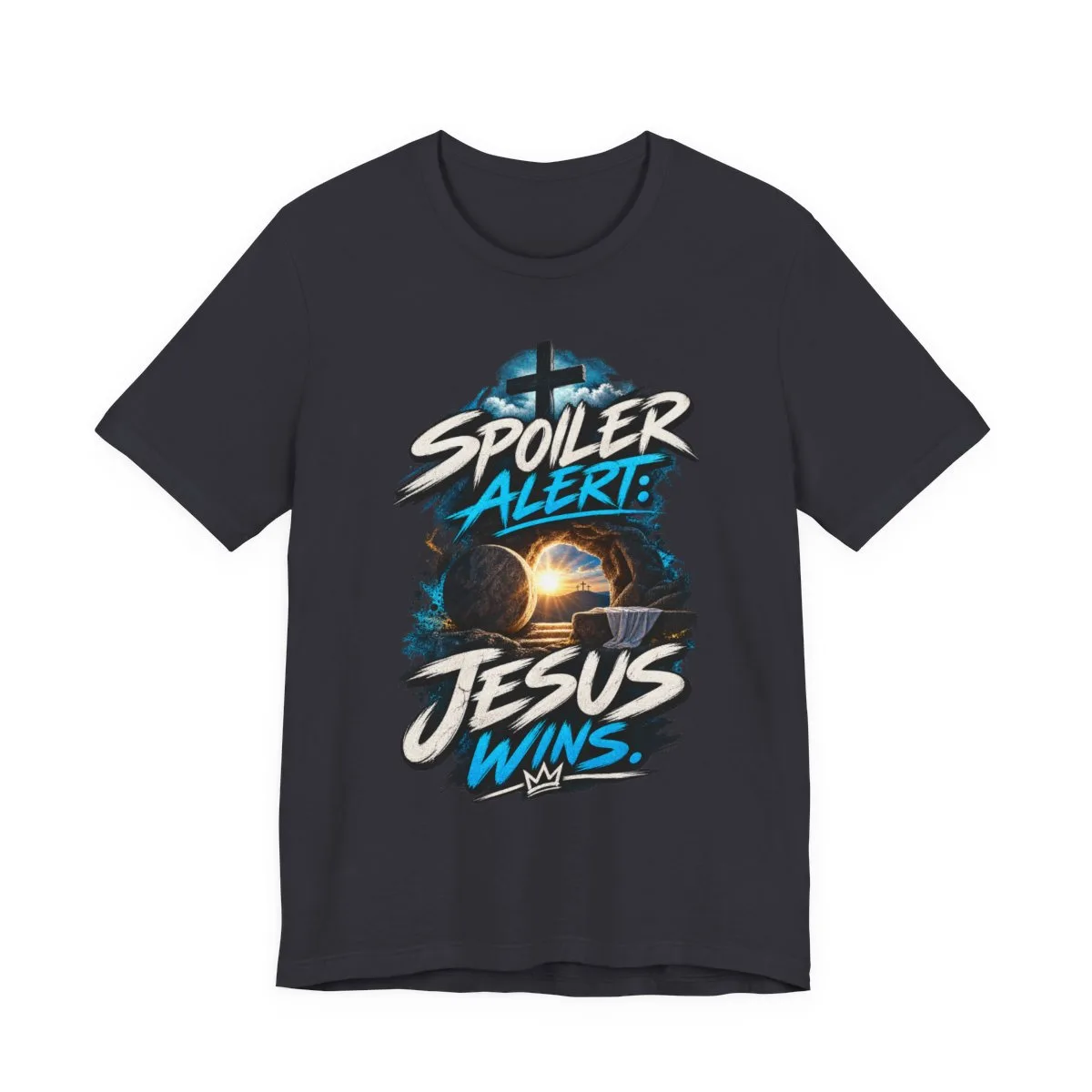 Spoiler Alert Jesus Wins Tee | Christian faith graphic t-shirt - other