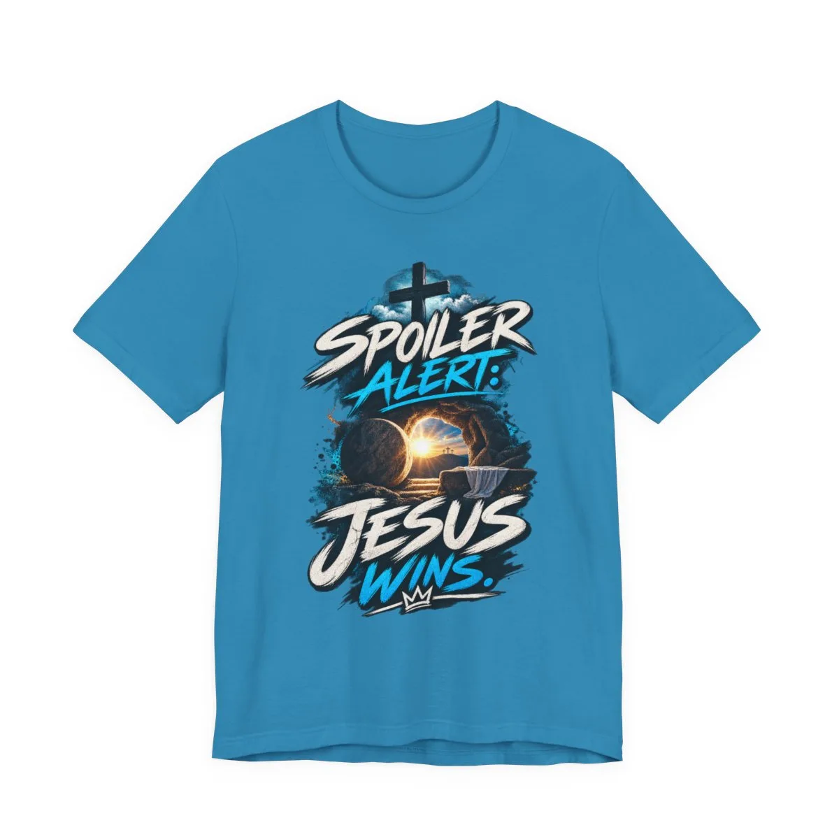 Spoiler Alert Jesus Wins Tee | Christian faith graphic t-shirt - other