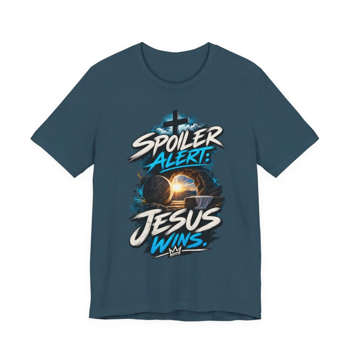 Spoiler Alert Jesus Wins Tee | Christian faith graphic t-shirt - other