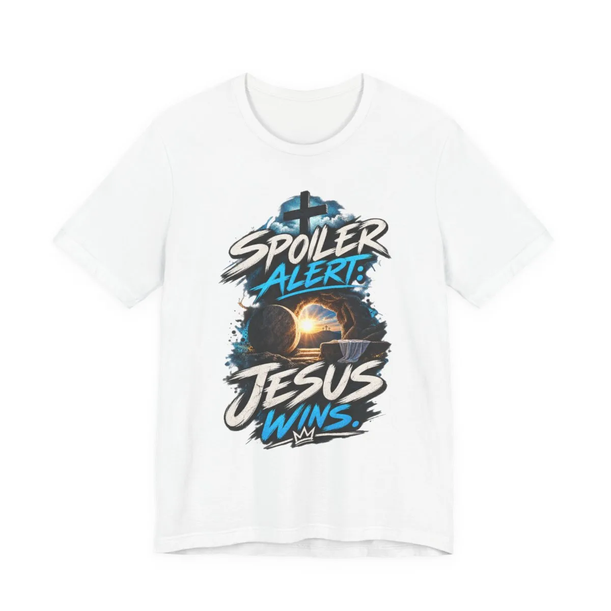 Spoiler Alert Jesus Wins Tee | Christian faith graphic t-shirt - other