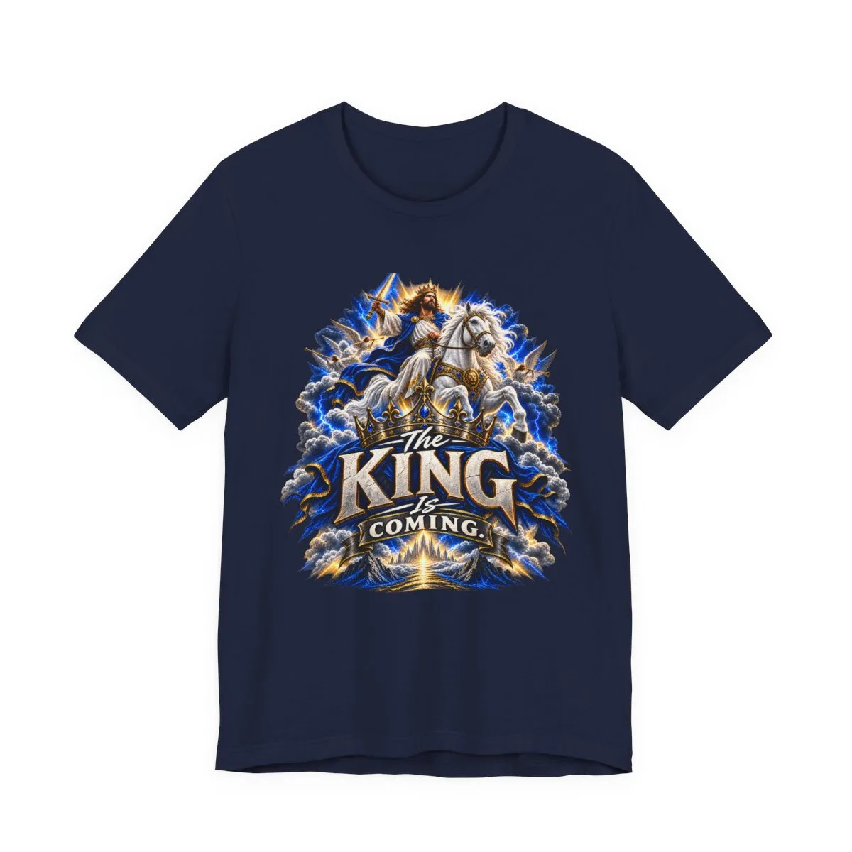 The King Is Coming T-Shirt | Jesus Rider Graphic Tee, Christian Faith Design - other