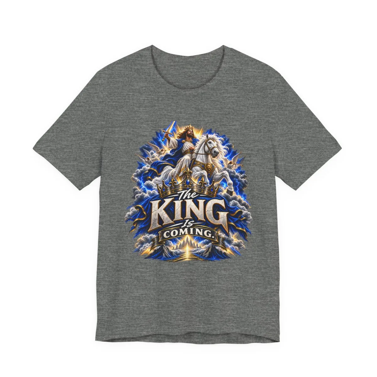 The King Is Coming T-Shirt | Jesus Rider Graphic Tee, Christian Faith Design - other