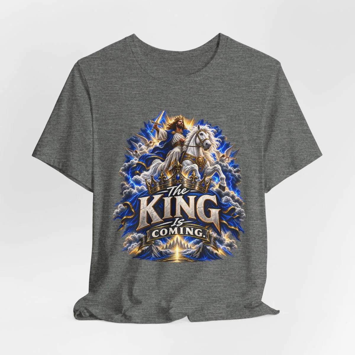 The King Is Coming T-Shirt | Jesus Rider Graphic Tee, Christian Faith Design - other