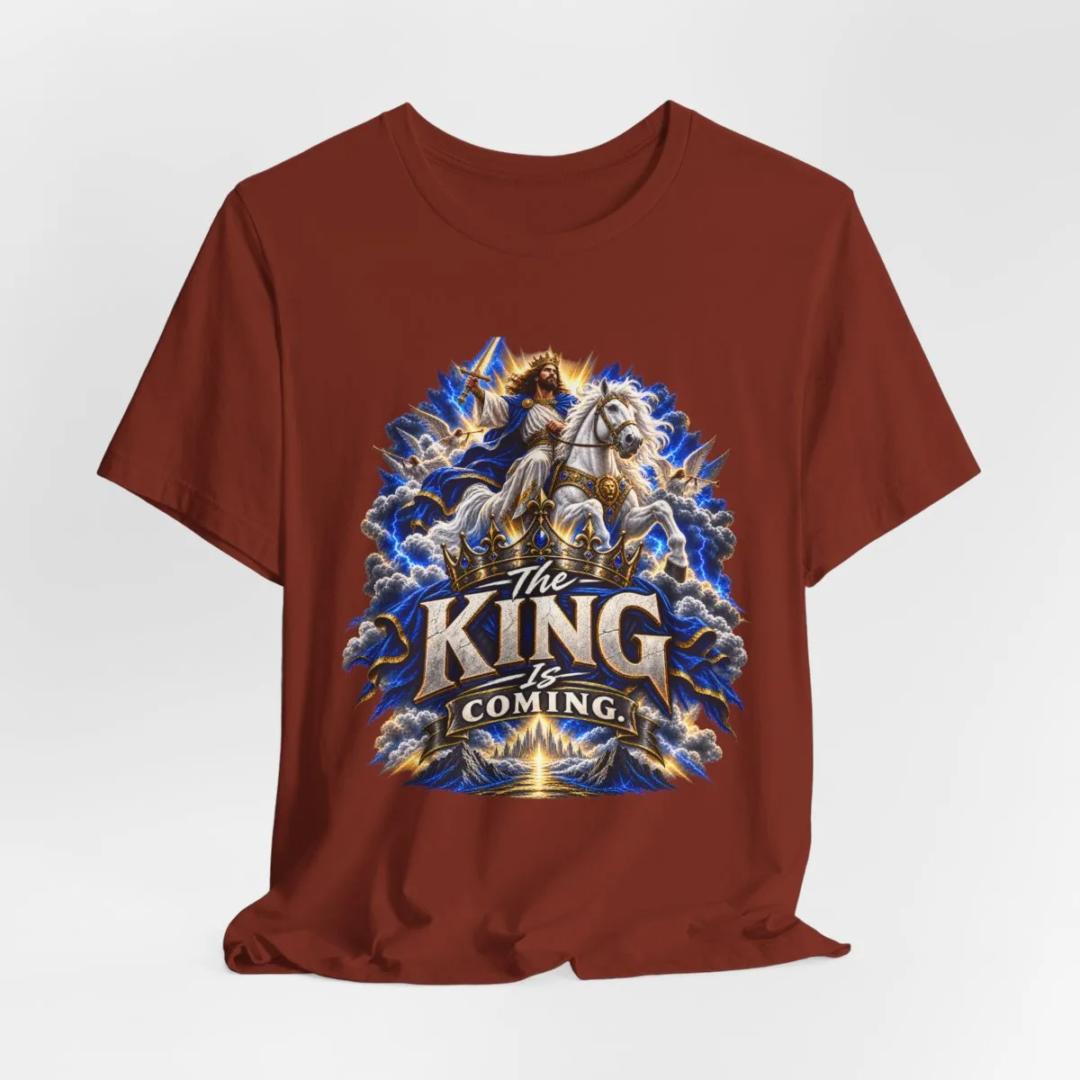 The King Is Coming T-Shirt | Jesus Rider Graphic Tee, Christian Faith Design - other