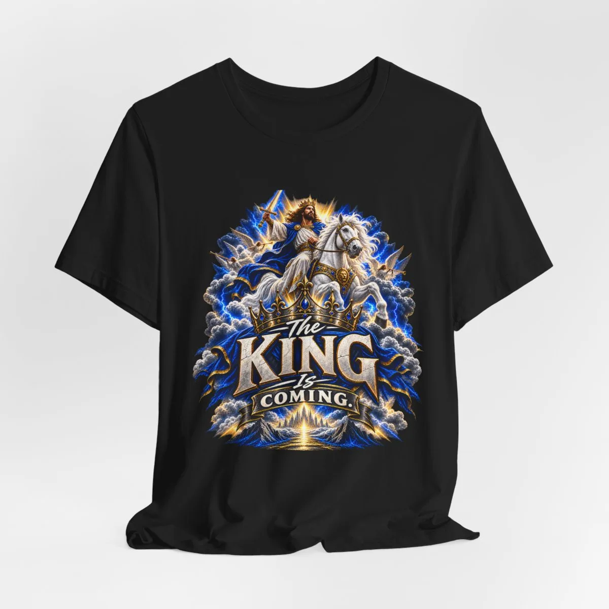 The King Is Coming T-Shirt | Jesus Rider Graphic Tee, Christian Faith Design - other