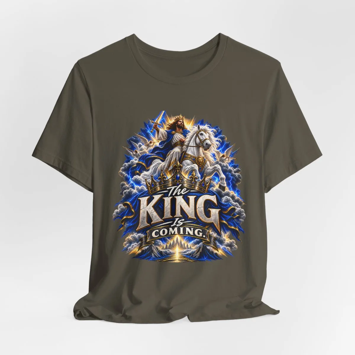The King Is Coming T-Shirt | Jesus Rider Graphic Tee, Christian Faith Design - other
