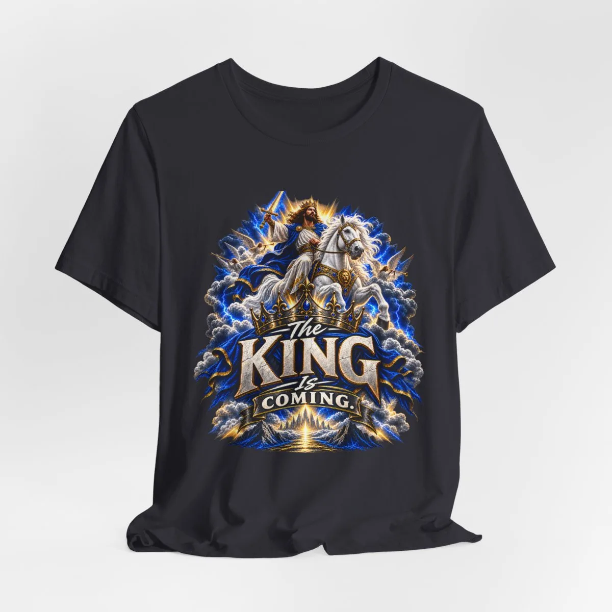 The King Is Coming T-Shirt | Jesus Rider Graphic Tee, Christian Faith Design - other