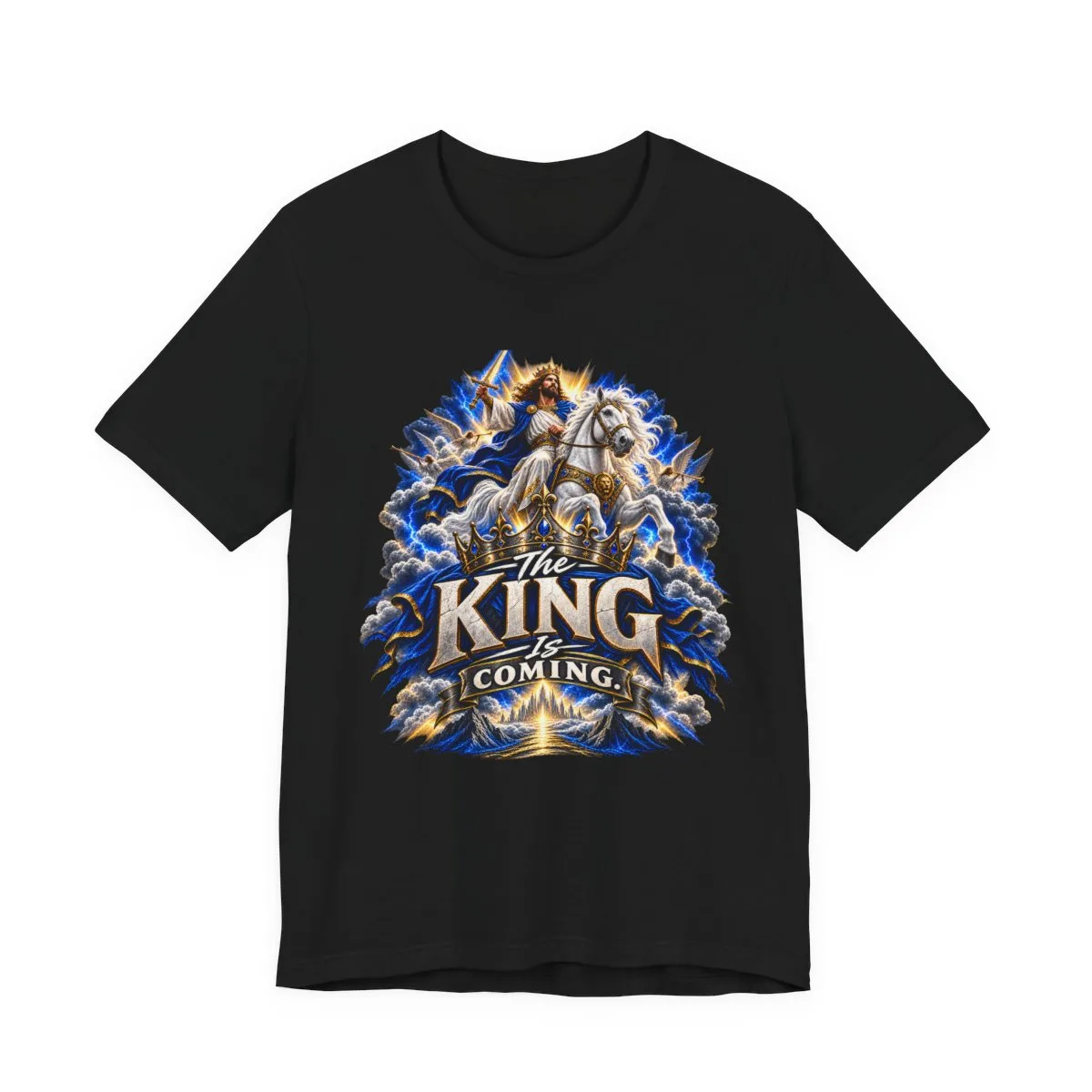 The King Is Coming T-Shirt | Jesus Rider Graphic Tee, Christian Faith Design - other