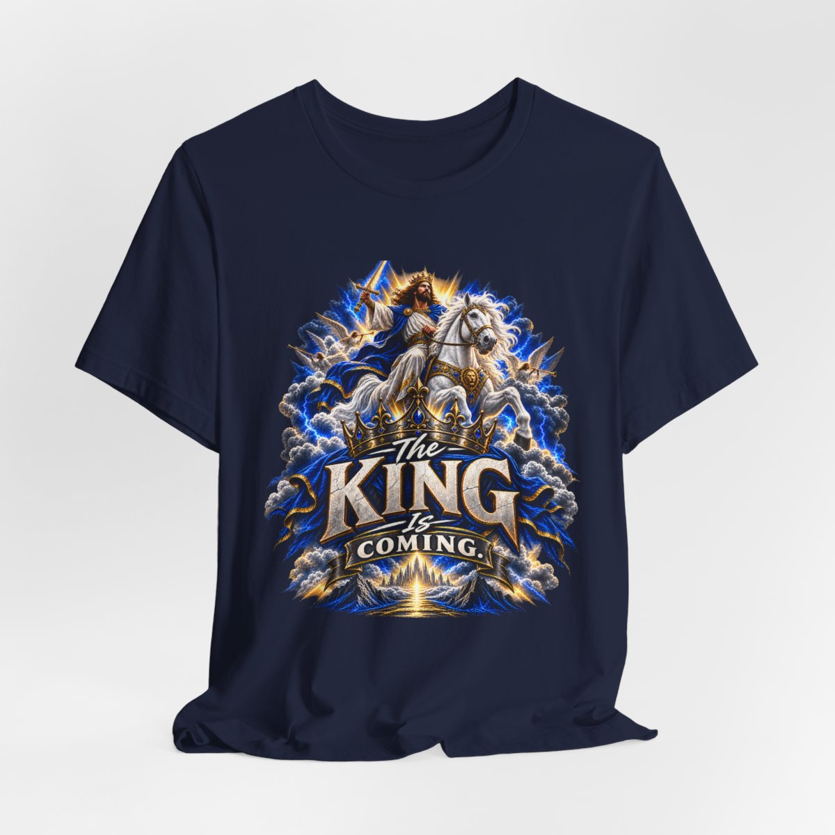 The King Is Coming T-Shirt | Jesus Rider Graphic Tee, Christian Faith Design - other