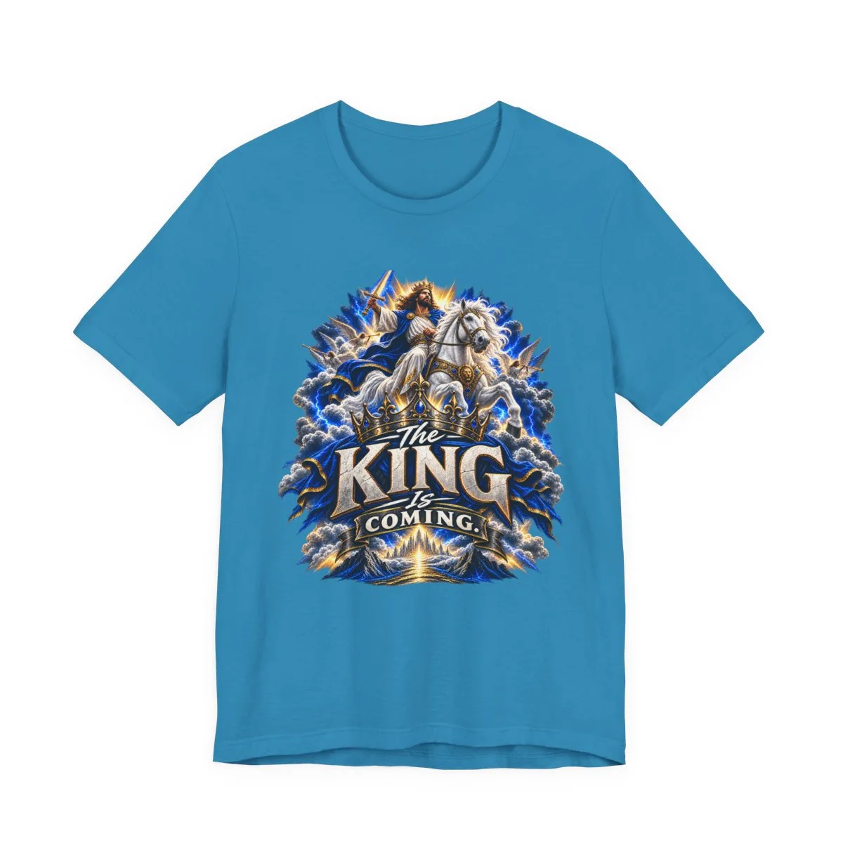 The King Is Coming T-Shirt | Jesus Rider Graphic Tee, Christian Faith Design - other