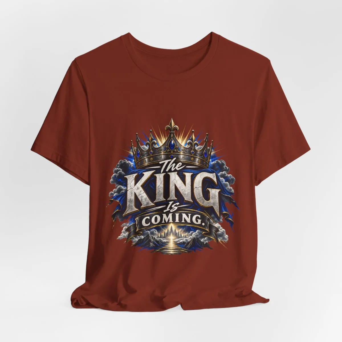 The King Is Coming tee | Crown graphic religious Christian shirt - other