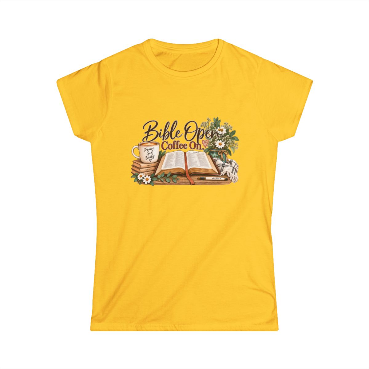 Bible Open. Coffee On. | Women's T-shirt - front