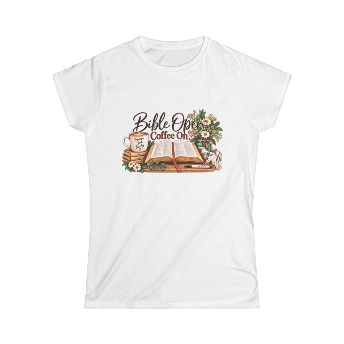 Bible Open. Coffee On. | Women's T-shirt - front