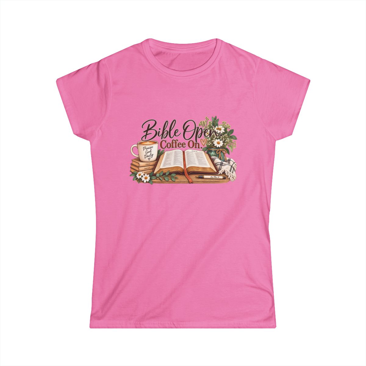 Bible Open. Coffee On. | Women's T-shirt - front