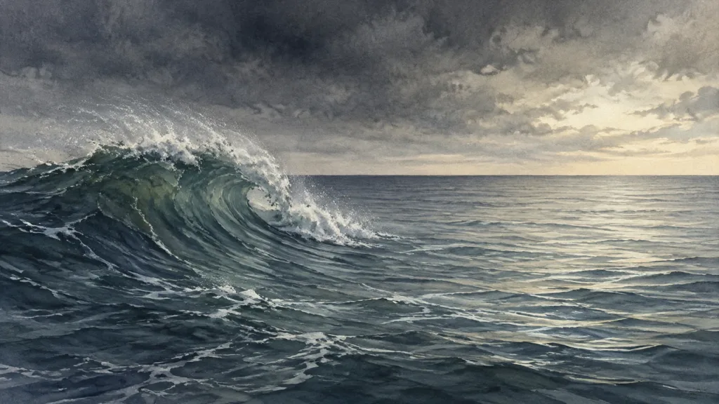 A raging sea begins to grow still under the rule of God in Psalm 89