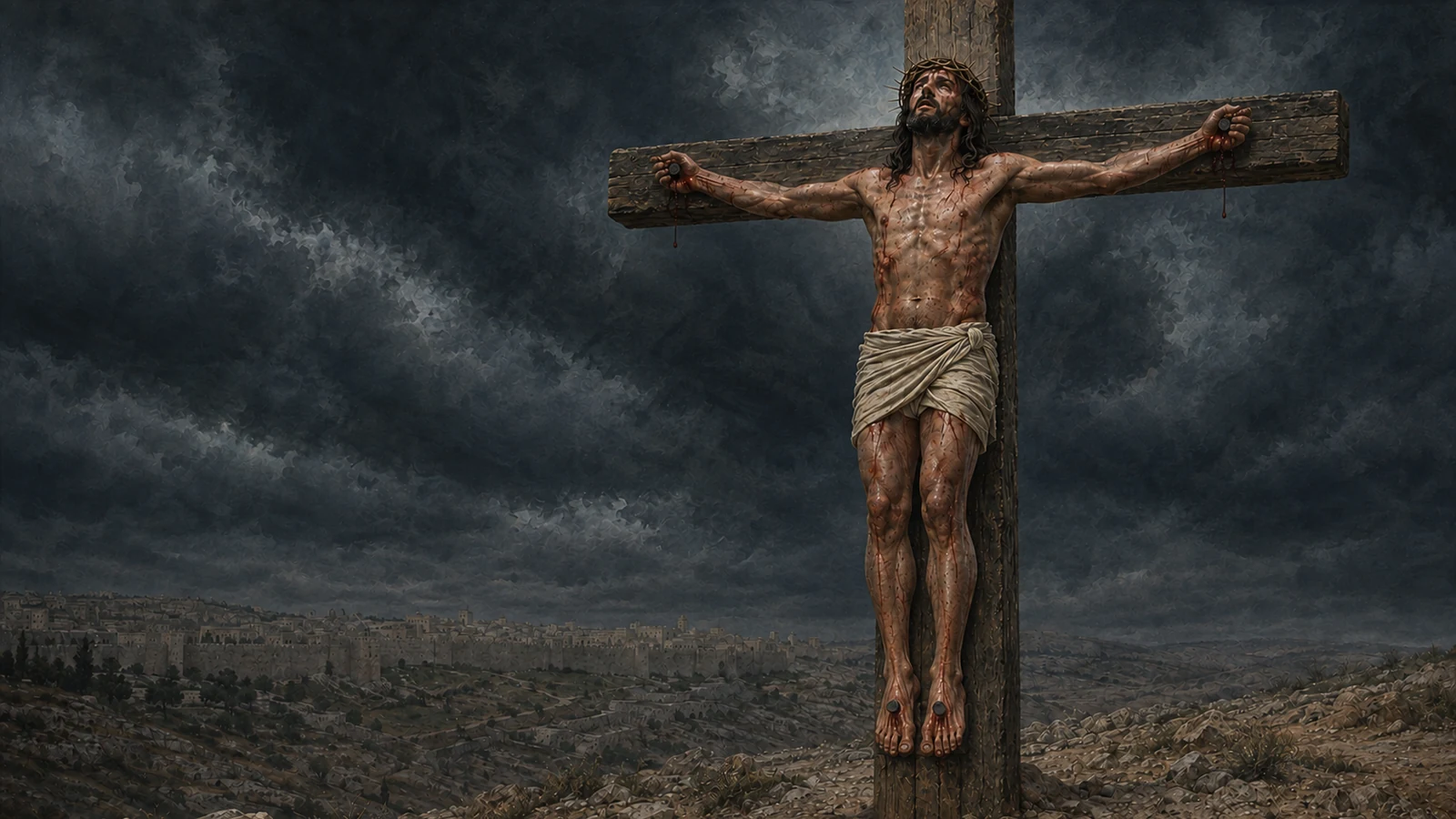 Jesus entrusts His spirit to the Father after willingly shedding His blood on the cross