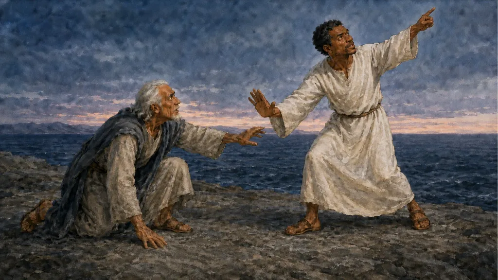 The heavenly messenger stops John from bowing and points worship toward God