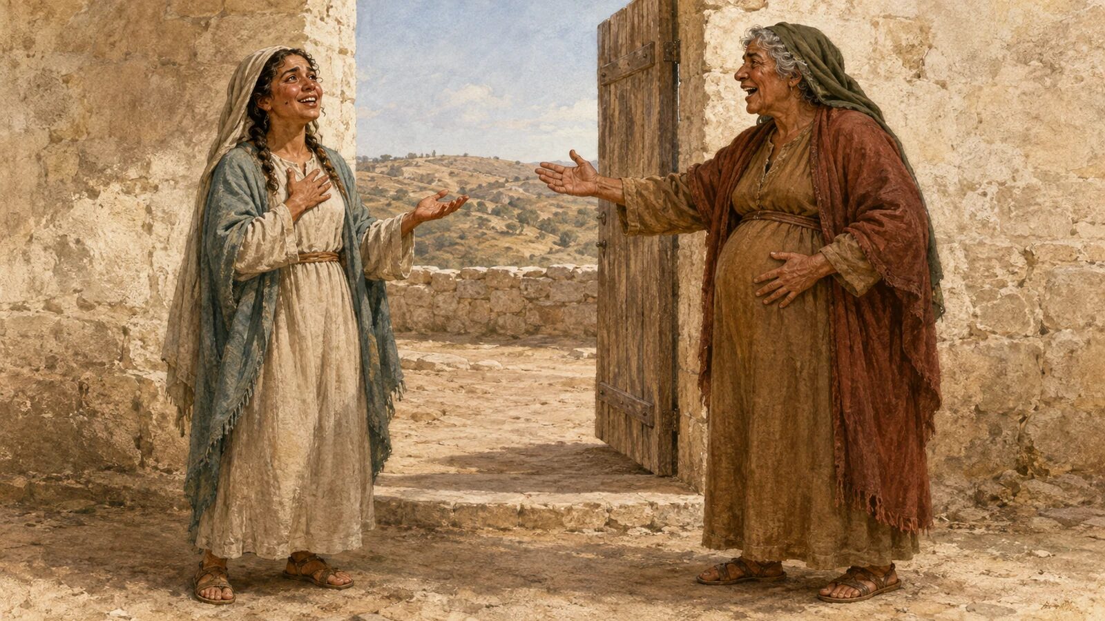 Mary magnifies God her Savior Mary praises God her Savior as Elizabeth blesses her in the Judean hill country