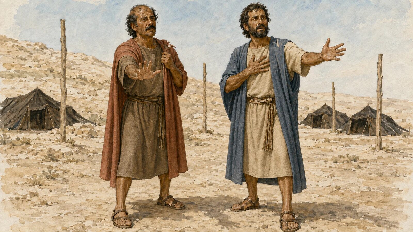 Joshua and Caleb Plead at Kadesh Barnea Joshua and Caleb plead with Israel to trust the Lord at Kadesh Barnea