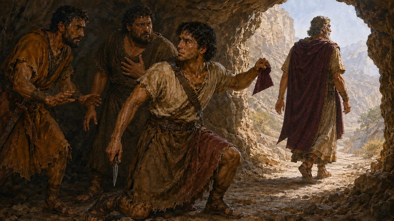 Waiting on the Lord: What Does It Really Mean? David lowers his knife and restrains his men while Saul leaves the cave unharmed